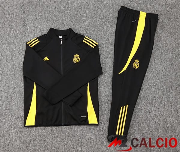 Insieme Tuta Calcio - Giacca Real Madrid Nero 2024/2025
