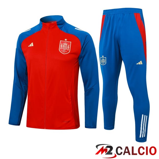 Maglie Calcio Personalizzate,Tute Calcio Squadre,Maglia Nazionale Italiana Calcio | Insieme Tuta Calcio - Giacca Spagna Rosso 2024/2025