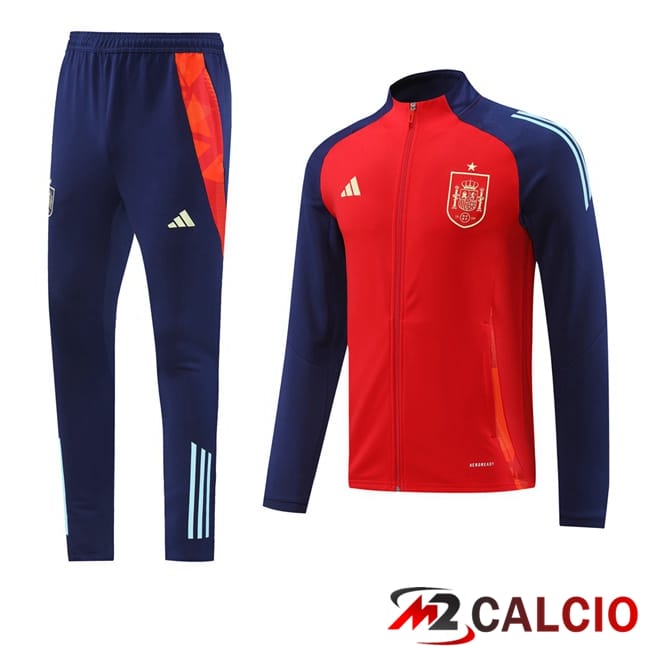 Maglie Calcio Personalizzate,Tute Calcio Squadre,Maglia Nazionale Italiana Calcio | Insieme Tuta Calcio - Giacca Spagna Rosso 2024/2025