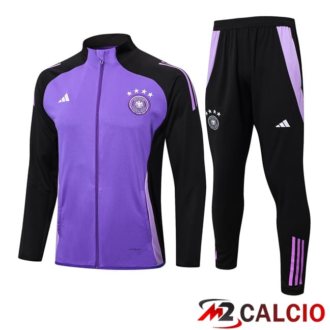 Maglie Calcio Personalizzate,Tute Calcio Squadre,Maglia Nazionale Italiana Calcio | Insieme Tuta Calcio - Giacca Germania Viola 2024/2025