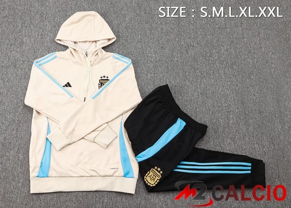 Tuta Calcio - Felpa Con Cappuccio Argentina Giallo 2024/2025