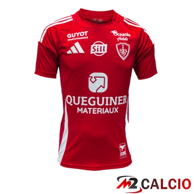Maglie Calcio Personalizzate,Tute Calcio Squadre,Maglia Nazionale Italiana Calcio | Maglie Calcio Stade Brestois Prima Rosso 2024/2025