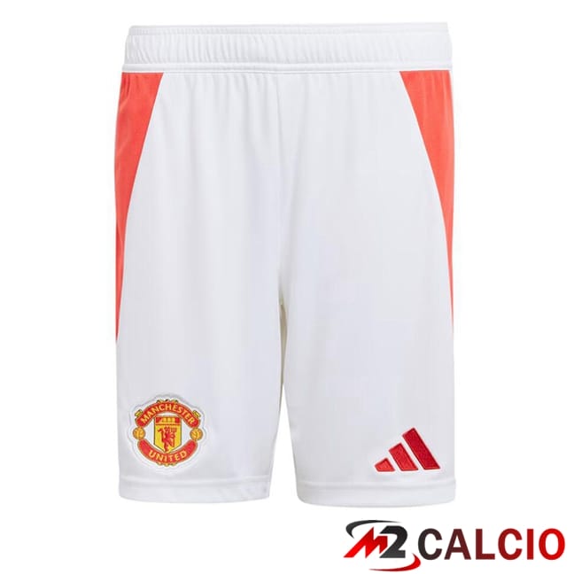 Maglie Calcio Personalizzate,Tute Calcio Squadre,Maglia Nazionale Italiana Calcio | Pantaloncini Calcio Manchester United Prima Bianco 2024/2025