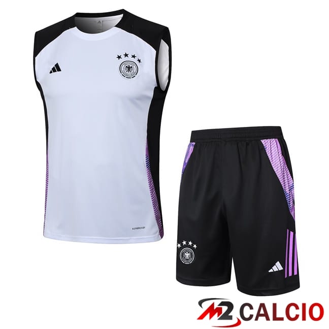 Maglie Calcio Personalizzate,Tute Calcio Squadre,Maglia Nazionale Italiana Calcio | Canotta Allenamento Germania + Pantaloncini Bianco 2024/2025
