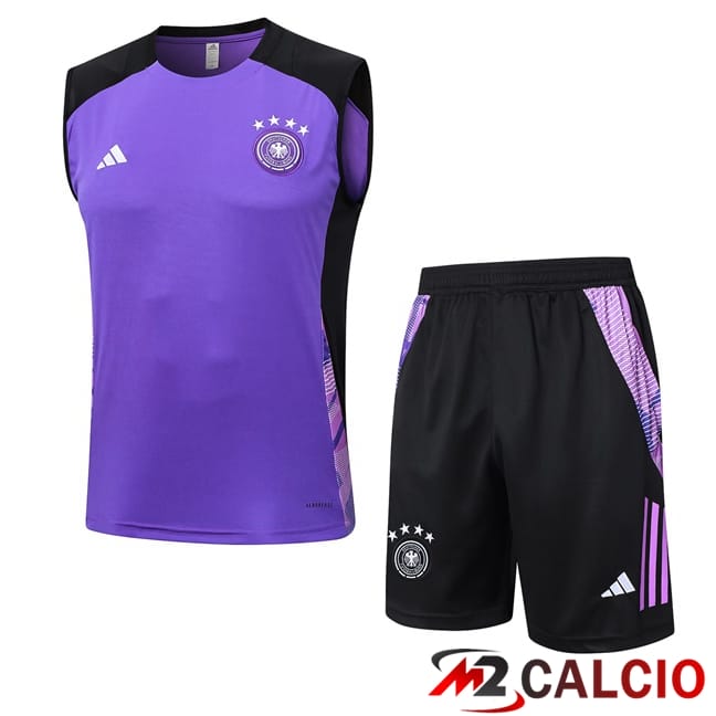 Maglie Calcio Personalizzate,Tute Calcio Squadre,Maglia Nazionale Italiana Calcio | Canotta Allenamento Germania + Pantaloncini Viola 2024/2025