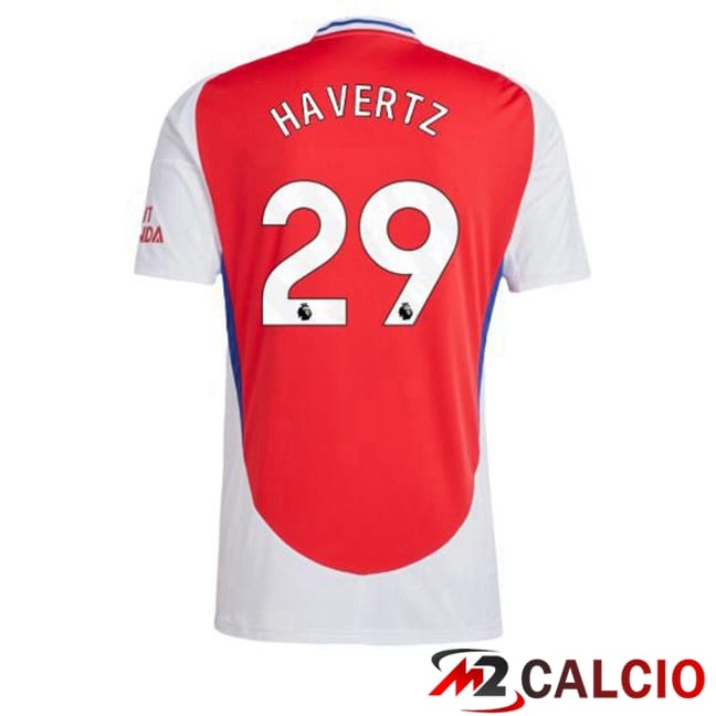 Maglie Calcio Personalizzate,Tute Calcio Squadre,Maglia Nazionale Italiana Calcio | Maglie Calcio Arsenal (HAVERTZ 29) Prima Rosso Bianco 2024/2025