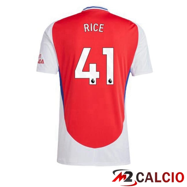 Maglie Calcio Personalizzate,Tute Calcio Squadre,Maglia Nazionale Italiana Calcio | Maglie Calcio Arsenal (RICE 41) Prima Rosso Bianco 2024/2025