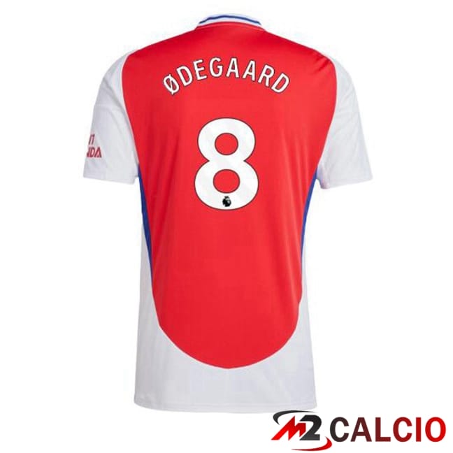 Maglie Calcio Personalizzate,Tute Calcio Squadre,Maglia Nazionale Italiana Calcio | Maglie Calcio Arsenal (ØDEGAARD 8) Prima Rosso Bianco 2024/2025