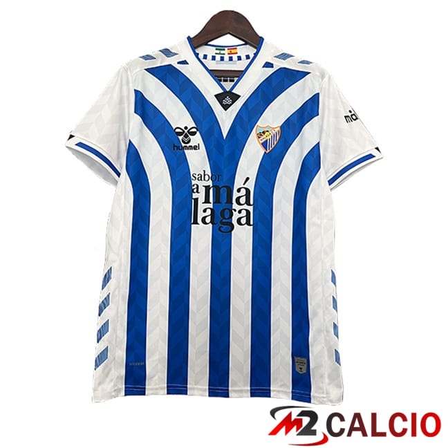 Maglie Calcio Personalizzate,Tute Calcio Squadre,Maglia Nazionale Italiana Calcio | Maglie Calcio Málaga Edizione Speciale Bianco/Blu 2024/2025