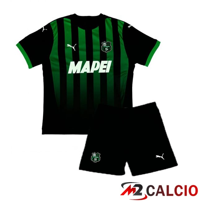 Maglie Calcio Personalizzate,Tute Calcio Squadre,Maglia Nazionale Italiana Calcio | Maglie Calcio US Sassuolo Bambino Prima Verde Nero 2024/2025