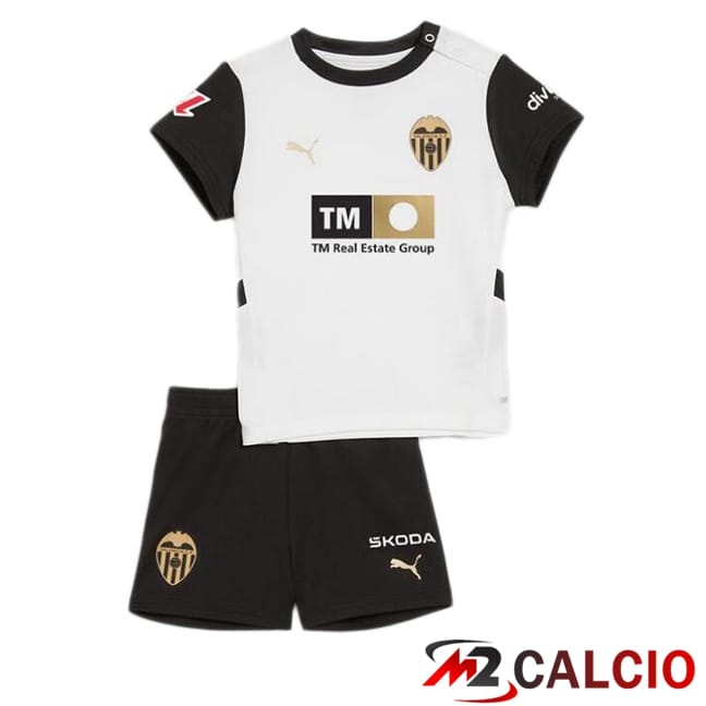 Maglie Calcio Personalizzate,Tute Calcio Squadre,Maglia Nazionale Italiana Calcio | Maglie Calcio Valencia CF Bambino Prima Bianco 2024/2025