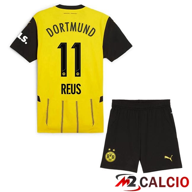 Maglie Calcio Personalizzate,Tute Calcio Squadre,Maglia Nazionale Italiana Calcio | Maglie Calcio Dortmund BVB (Reus 11) Bambino Prima Giallo 2024/2025