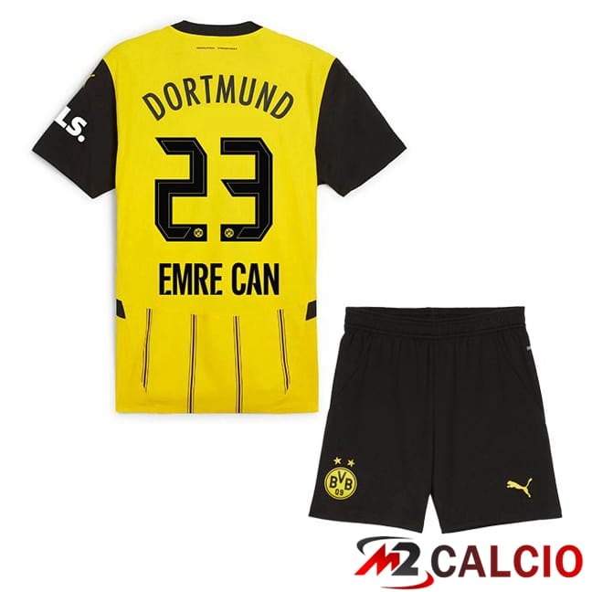 Maglie Calcio Personalizzate,Tute Calcio Squadre,Maglia Nazionale Italiana Calcio | Maglie Calcio Dortmund BVB (Emre Can 23) Bambino Prima Giallo 2024/2025