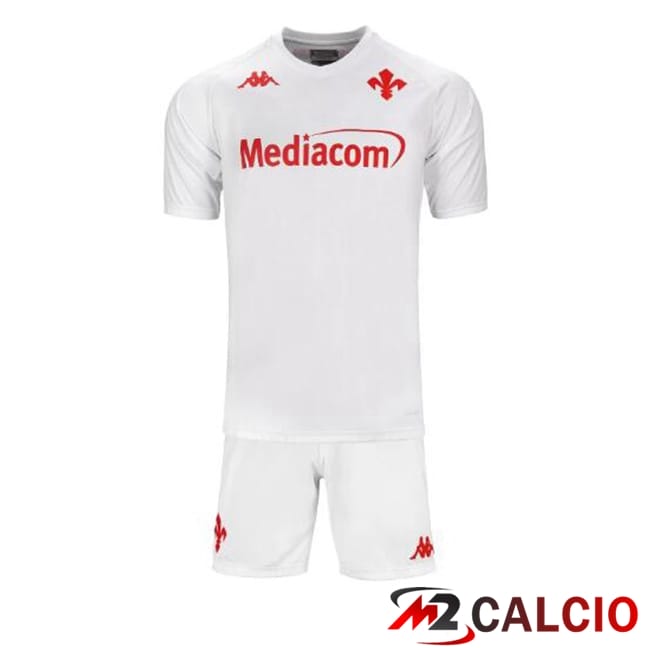 Maglie Calcio Personalizzate,Tute Calcio Squadre,Maglia Nazionale Italiana Calcio | Maglie Calcio ACF Fiorentina Bambino Seconda Bianco 2024/2025