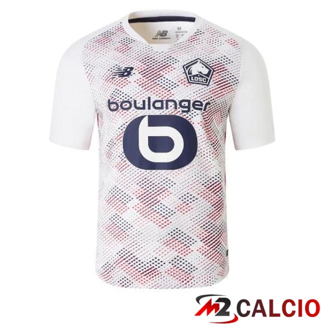 Maglie Calcio Personalizzate,Tute Calcio Squadre,Maglia Nazionale Italiana Calcio | Maglie Calcio Lille OSC Seconda Bianco 2024/2025