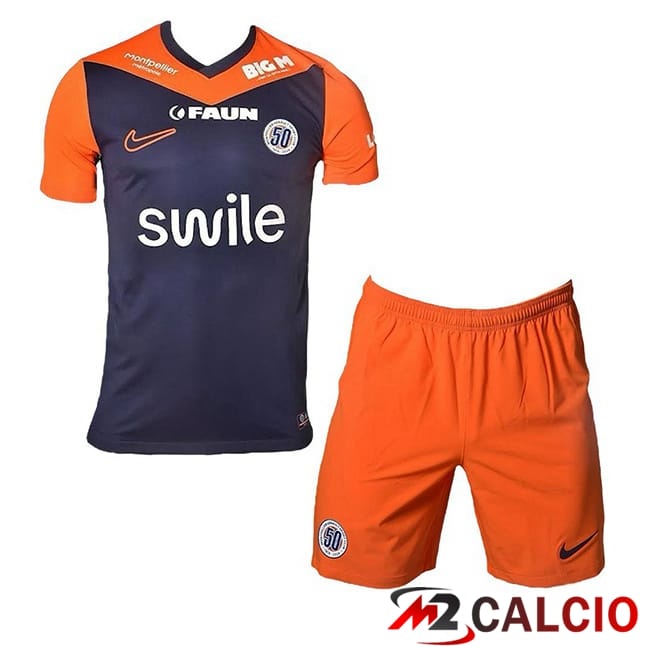 Maglie Calcio Personalizzate,Tute Calcio Squadre,Maglia Nazionale Italiana Calcio | Maglie Calcio Montpellier HSC Bambino Prima Blu Arancia 2024/2025