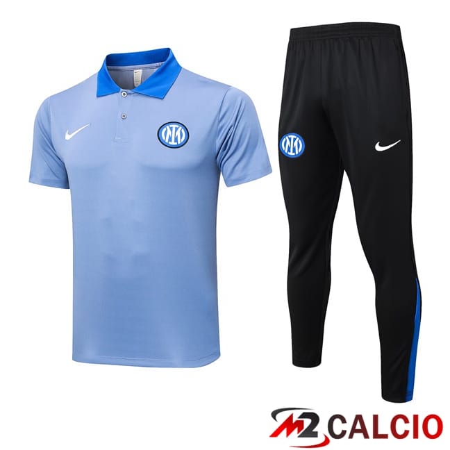 Maglie Calcio Personalizzate,Tute Calcio Squadre,Maglia Nazionale Italiana Calcio | Insieme Polo Inter Milan + Pantaloni Blu 2024/2025