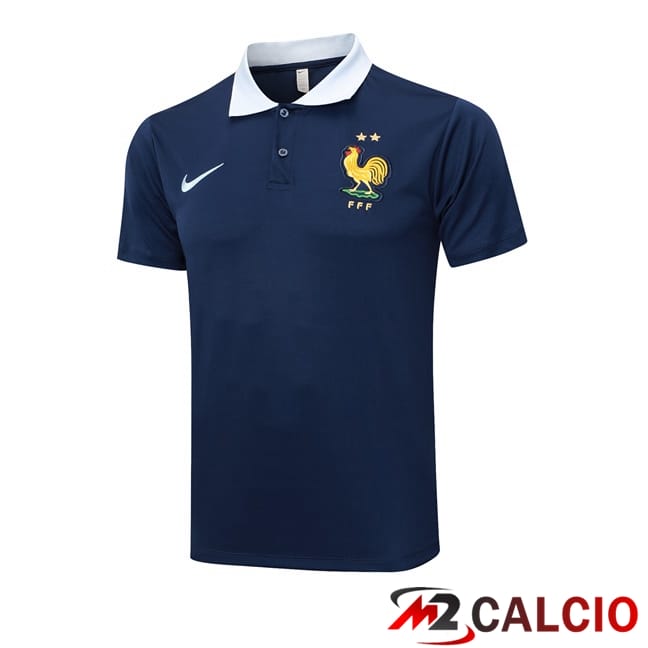 Maglie Calcio Personalizzate,Tute Calcio Squadre,Maglia Nazionale Italiana Calcio | Maglia Polo Francia Blu Reale 2024/2025