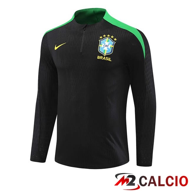Maglie Calcio Personalizzate,Tute Calcio Squadre,Maglia Nazionale Italiana Calcio | Felpa Allenamento Brasile Nero 2024/2025