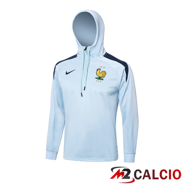 Maglie Calcio Personalizzate,Tute Calcio Squadre,Maglia Nazionale Italiana Calcio | Felpa Con Cappuccio Francia Blu 2024/2025