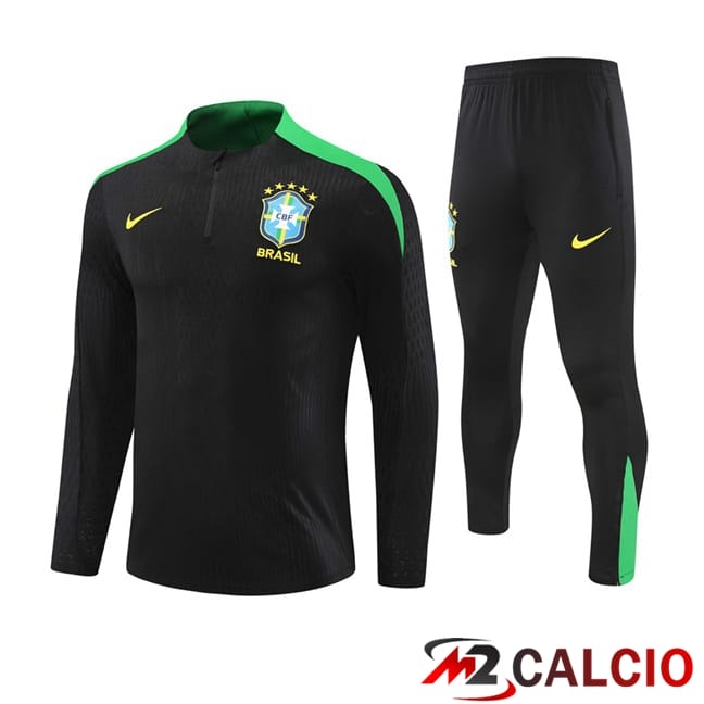 Maglie Calcio Personalizzate,Tute Calcio Squadre,Maglia Nazionale Italiana Calcio | Insieme Tuta Calcio Brasile Nero 2024/2025