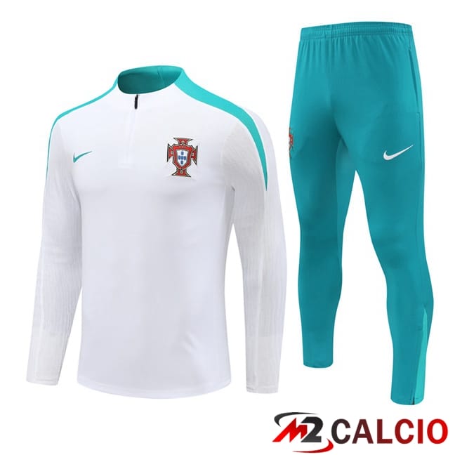 Maglie Calcio Personalizzate,Tute Calcio Squadre,Maglia Nazionale Italiana Calcio | Insieme Tuta Calcio Portogallo Bianco 2024/2025
