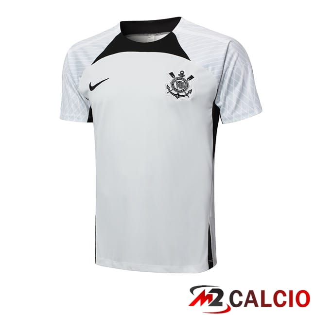 Maglie Calcio Personalizzate,Tute Calcio Squadre,Maglia Nazionale Italiana Calcio | T Shirt Allenamento Corinthians Grigio 2024/2025