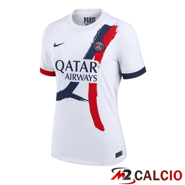 Maglie Calcio Personalizzate,Tute Calcio Squadre,Maglia Nazionale Italiana Calcio | Maglie Calcio Paris PSG Donna Seconda Bianco 2024/2025