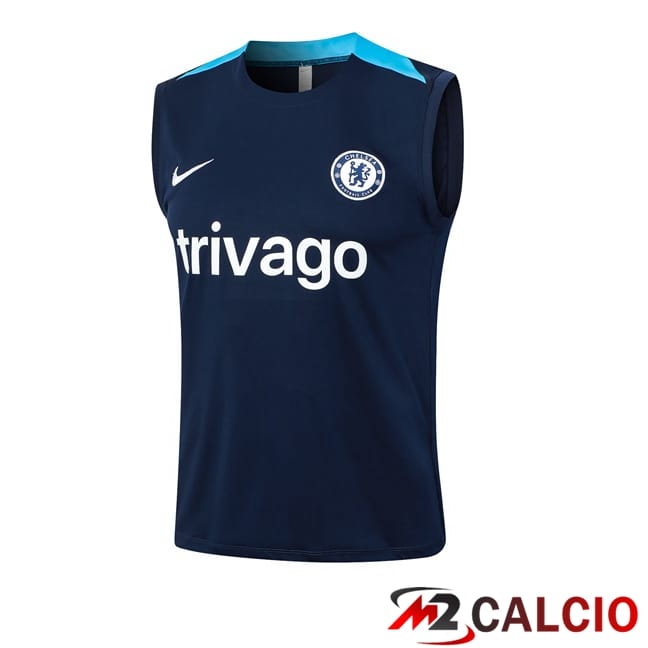 Maglie Calcio Personalizzate,Tute Calcio Squadre,Maglia Nazionale Italiana Calcio | Canotta Allenamento FC Chelsea Blu 2024/2025