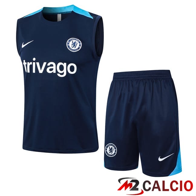 Canotta Allenamento FC Chelsea + Pantaloncini Blu 2024/2025