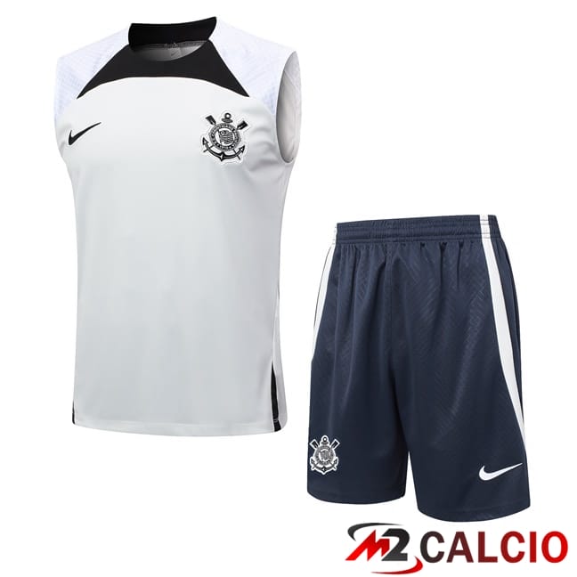 Canotta Allenamento Corinthians + Pantaloncini Bianco 2024/2025