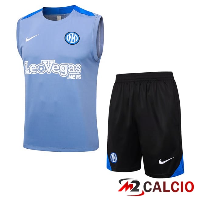 Maglie Calcio Personalizzate,Tute Calcio Squadre,Maglia Nazionale Italiana Calcio | Canotta Allenamento Inter Milan + Pantaloncini Blu 2024/2025