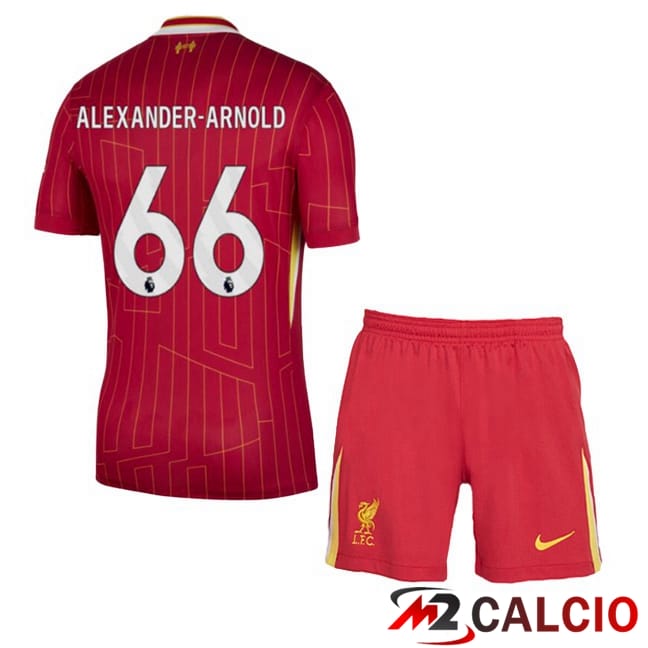 Maglie Calcio Personalizzate,Tute Calcio Squadre,Maglia Nazionale Italiana Calcio | Maglie Calcio FC Liverpool (ALEXANDER-ARNOLD 66) Bambino Prima Rosso 2024/2025
