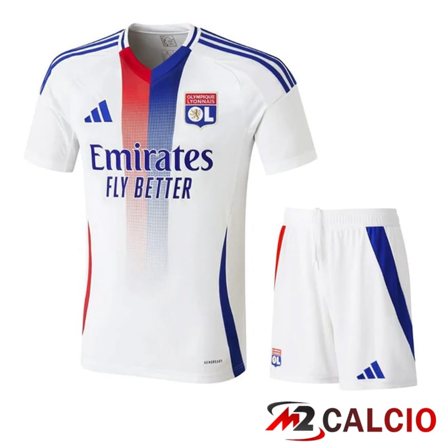 Maglie Calcio Personalizzate,Tute Calcio Squadre,Maglia Nazionale Italiana Calcio | Insieme Maglie Calcio Lione OL Prima + Pantaloncini 2024/2025