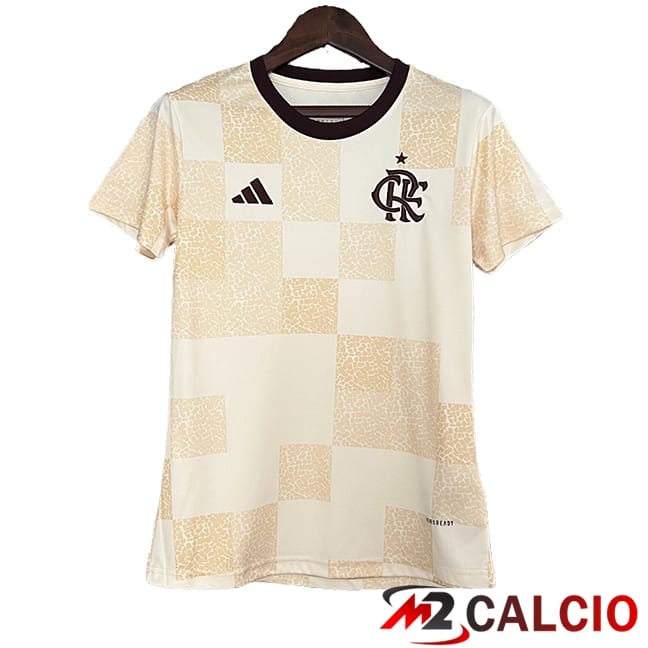 Maglie Calcio Personalizzate,Tute Calcio Squadre,Maglia Nazionale Italiana Calcio | Maglie Calcio Flamengo Donna Edizione Speciale Beige 2024/2025