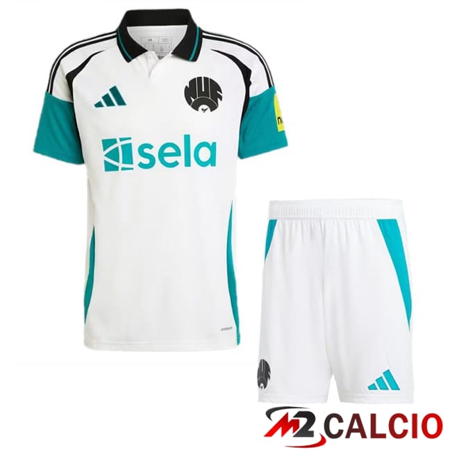 Maglie Calcio Personalizzate,Tute Calcio Squadre,Maglia Nazionale Italiana Calcio | Maglie Calcio Newcastle United Bambino Terza Bianco 2024/2025