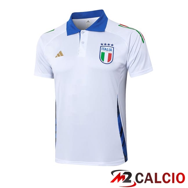 Maglie Calcio Personalizzate,Tute Calcio Squadre,Maglia Nazionale Italiana Calcio | Maglia Polo Italia Bianco 2024/2025
