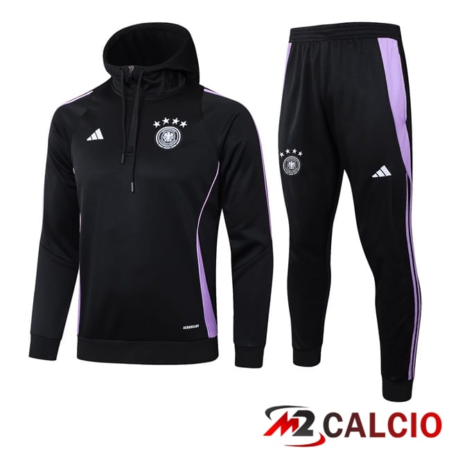 Maglie Calcio Personalizzate,Tute Calcio Squadre,Maglia Nazionale Italiana Calcio | Tuta Calcio - Felpa Con Cappuccio Germania Nero 2024/2025