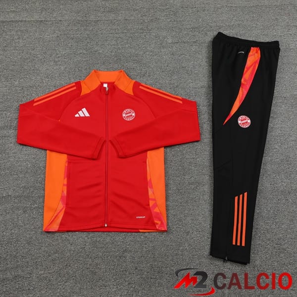 Insieme Tuta Calcio - Giacca Bayern Monaco Rosso 2024/2025
