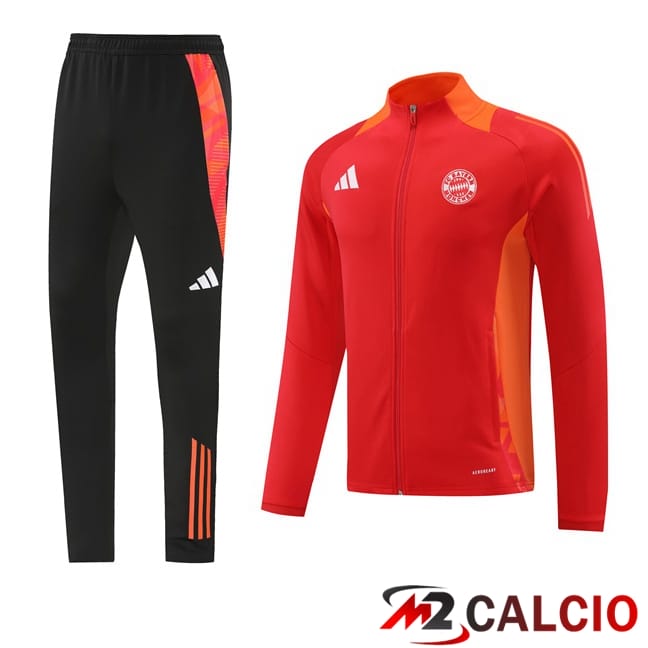 Maglie Calcio Personalizzate,Tute Calcio Squadre,Maglia Nazionale Italiana Calcio | Insieme Tuta Calcio - Giacca Bayern Monaco Rosso 2024/2025