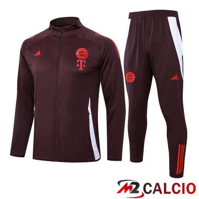Maglie Calcio Personalizzate,Tute Calcio Squadre,Maglia Nazionale Italiana Calcio | Insieme Tuta Calcio - Giacca Bayern Monaco Marrone 2024/2025