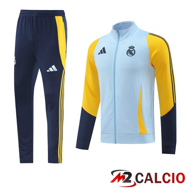 Maglie Calcio Personalizzate,Tute Calcio Squadre,Maglia Nazionale Italiana Calcio | Insieme Tuta Calcio - Giacca Real Madrid Grigio 2024/2025