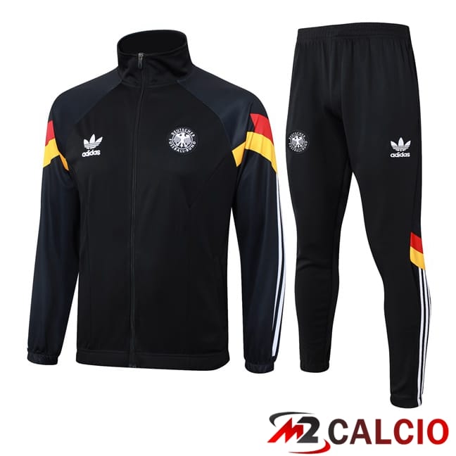 Maglie Calcio Personalizzate,Tute Calcio Squadre,Maglia Nazionale Italiana Calcio | Insieme Tuta Calcio - Giacca Germania Nero 2024/2025