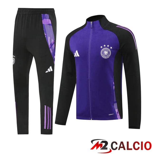 Maglie Calcio Personalizzate,Tute Calcio Squadre,Maglia Nazionale Italiana Calcio | Insieme Tuta Calcio - Giacca Germania Viola 2024/2025