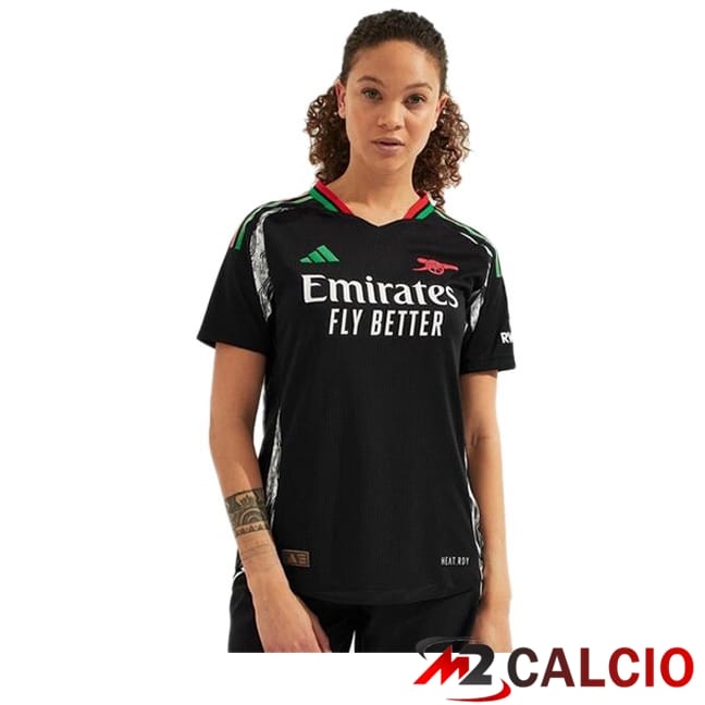 Maglie Calcio Personalizzate,Tute Calcio Squadre,Maglia Nazionale Italiana Calcio | Maglie Calcio Arsenal Donna Seconda Nero 2024/2025