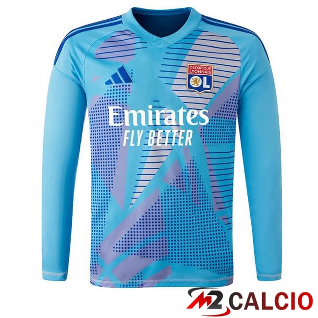 Maglie Calcio Personalizzate,Tute Calcio Squadre,Maglia Nazionale Italiana Calcio | Maglie Calcio Lione OL Portiere Manica Lunga Blu 2024/2025