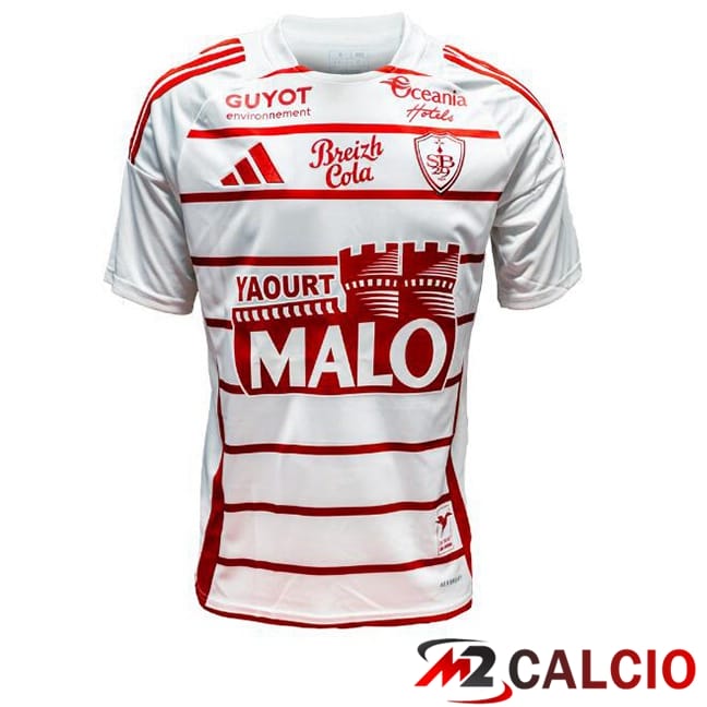 Maglie Calcio Personalizzate,Tute Calcio Squadre,Maglia Nazionale Italiana Calcio | Maglie Calcio Stade Brestois Seconda Bianco 2024/2025