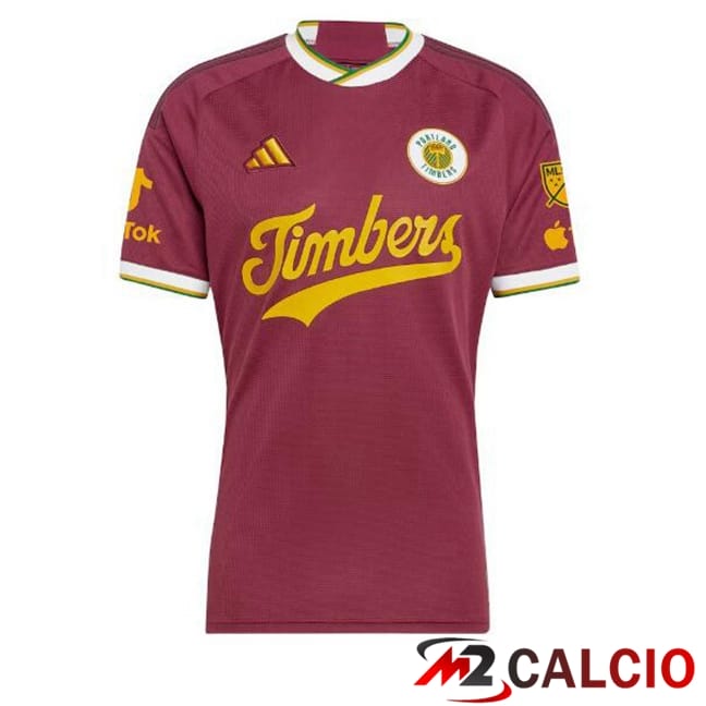 Maglie Calcio Personalizzate,Tute Calcio Squadre,Maglia Nazionale Italiana Calcio | Maglie Calcio Portland Timbers Terza Rosso 2024/2025