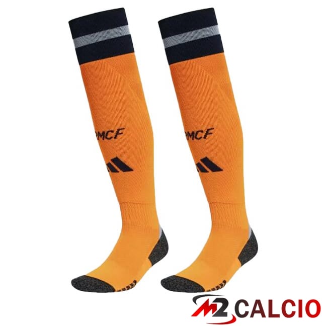 Maglie Calcio Personalizzate,Tute Calcio Squadre,Maglia Nazionale Italiana Calcio | Calzini Calcio Real Madrid Seconda Arancia 2024/2025