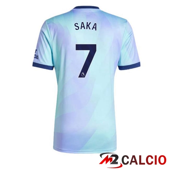 Maglie Calcio Personalizzate,Tute Calcio Squadre,Maglia Nazionale Italiana Calcio | Maglie Calcio Arsenal (SAKA 7) Terza Blu 2024/2025